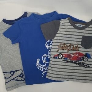 5/$30 BUNDLE of Graphic T shirts Embroidered Plane Stripes Dino Car
